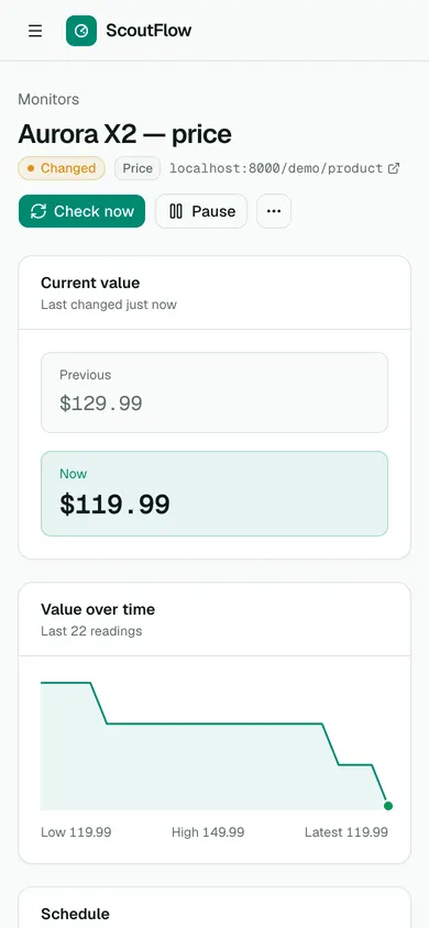 Monitor on a phone